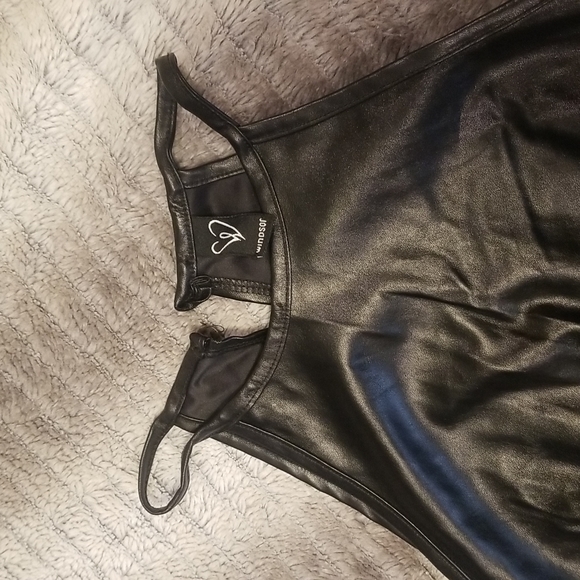 Sexy Faux Leather Dress - Picture 3 of 12